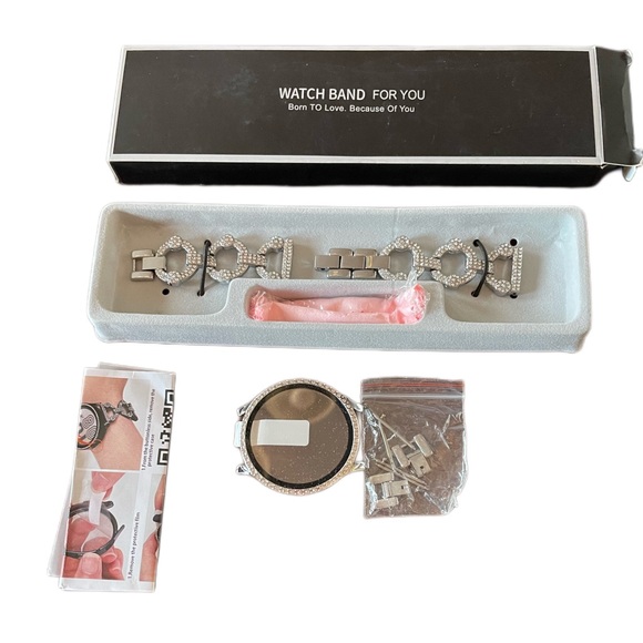 Joyozy Fashion Watch Bands Silver toned encrusted with Rhinestone Accents - Picture 2 of 10